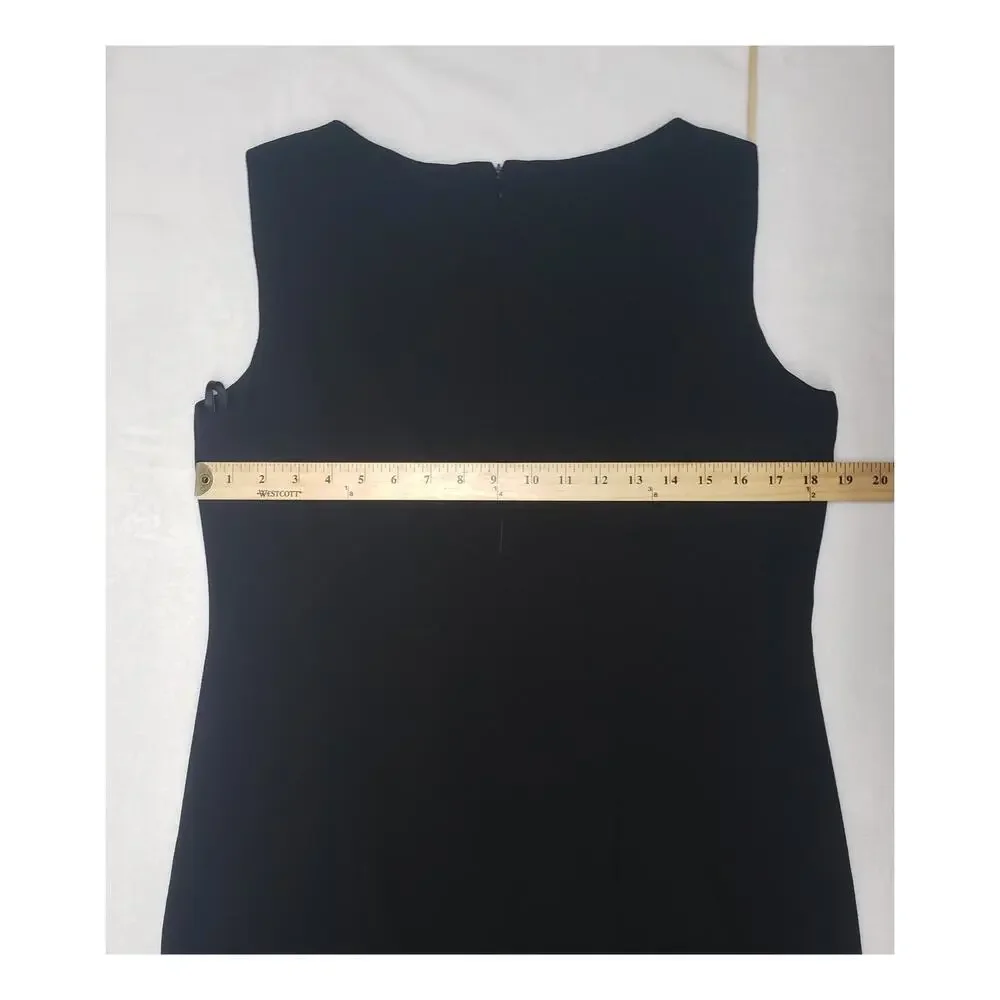 Danny & Nicole Black Sheath Dress Sz 12 Minimalist Y2K Corporate Chic Goth LBD